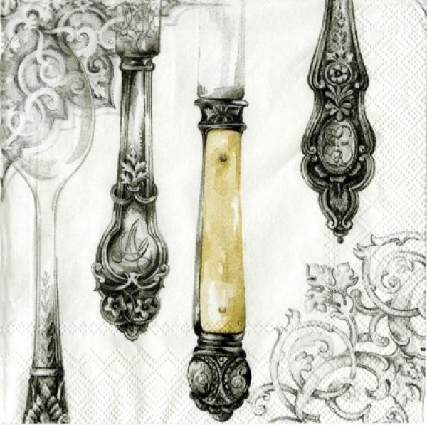 Cutlery Silber   Servietten 33x33 Cm