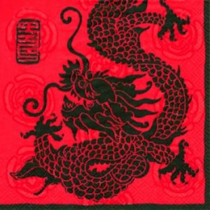 Dragon Red Servietten 25x25 Cm