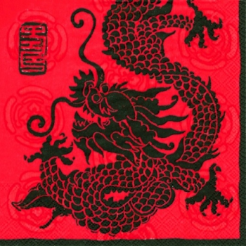 Dragon Red   Servietten 25x25 Cm